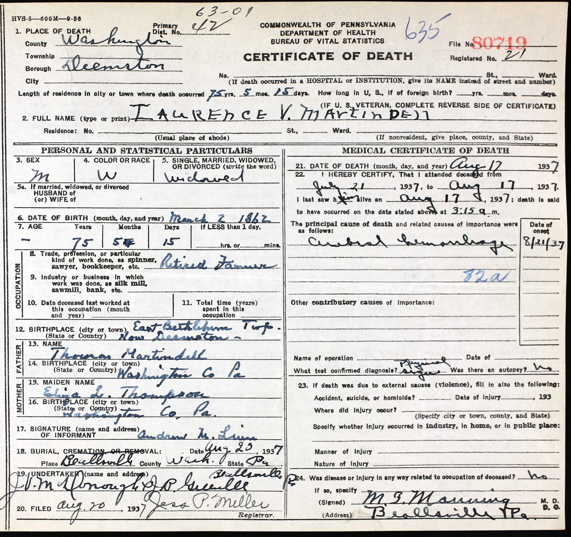 Lawrence V. Martindell